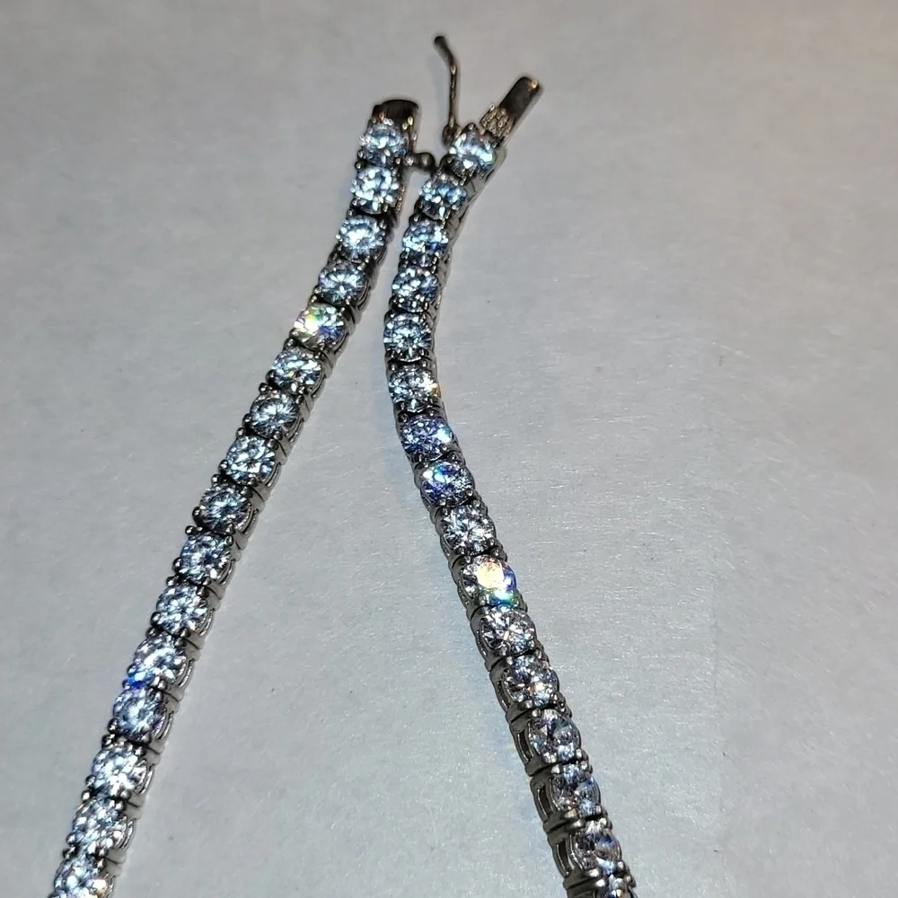 Silvertone Necklace Stamped CN GM